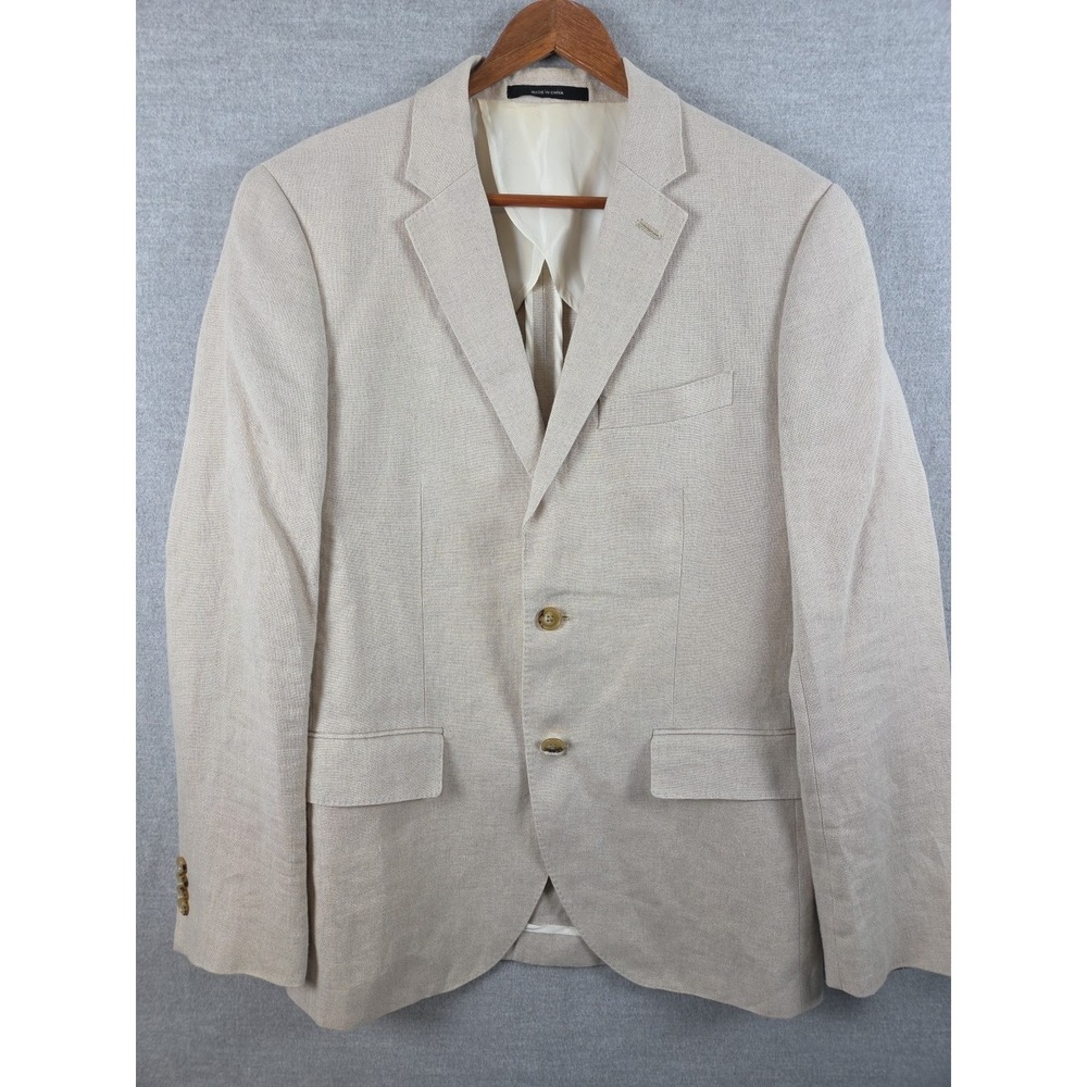 Club Monaco 38R Baird McNutt Irish Linen Oarsman Blazer Sport Coat Khaki Jacket